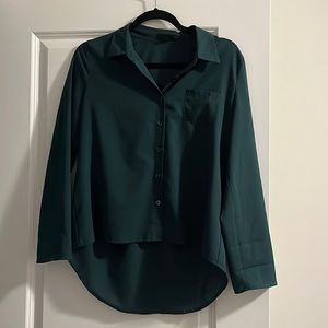 Dark Green Button Up Blouse
